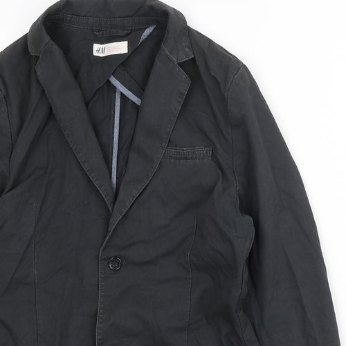 H&M Girls Black Jacket Size 13-14 Years Button - Blazer