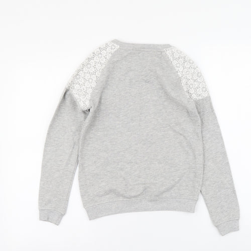George Girls Grey Cotton Pullover Sweatshirt Size 10-11 Years Pullover - Super Star