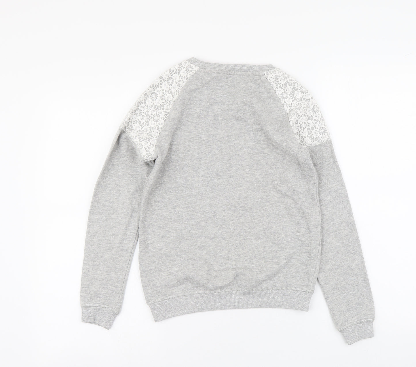 George Girls Grey Cotton Pullover Sweatshirt Size 10-11 Years Pullover - Super Star