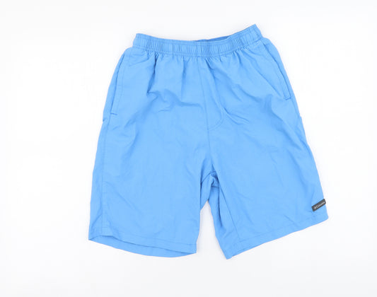 Columbia Mens Blue Polyester Sweat Shorts Size S L8 in Regular Drawstring - Swimming shorts