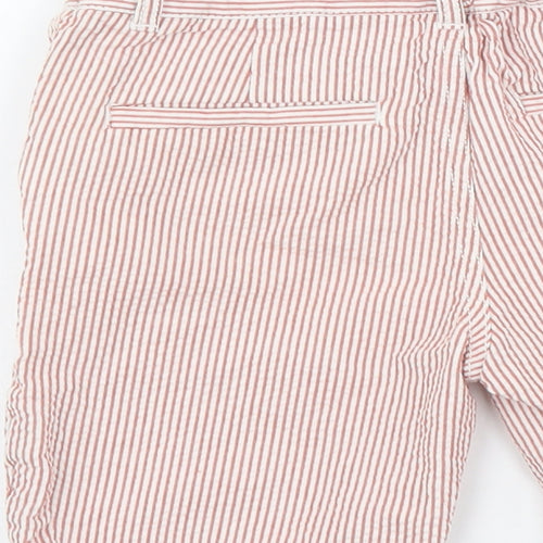 F&F Boys Orange Striped Cotton Chino Shorts Size 4-5 Years Regular Buckle