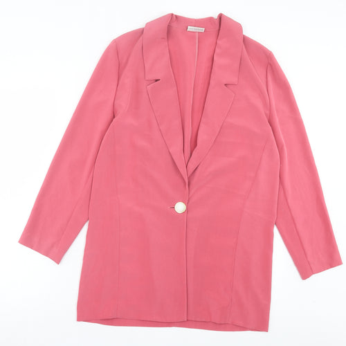 Solo Womens Pink Jacket Blazer Size 10 Button