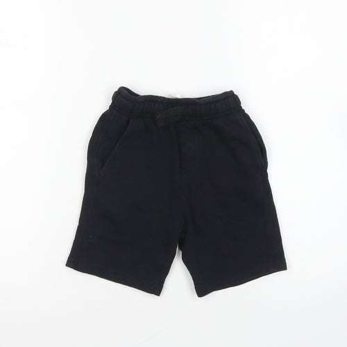 George Boys Black Cotton Sweat Shorts Size 6-7 Years Regular Drawstring