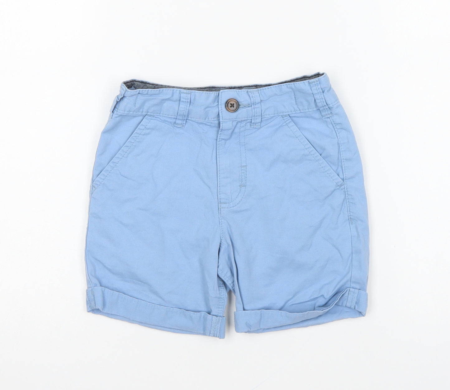 George Boys Blue Cotton Chino Shorts Size 4-5 Years Regular