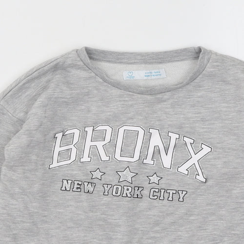 Primark Girls Grey Cotton Pullover Sweatshirt Size 8-9 Years Pullover - Bronx