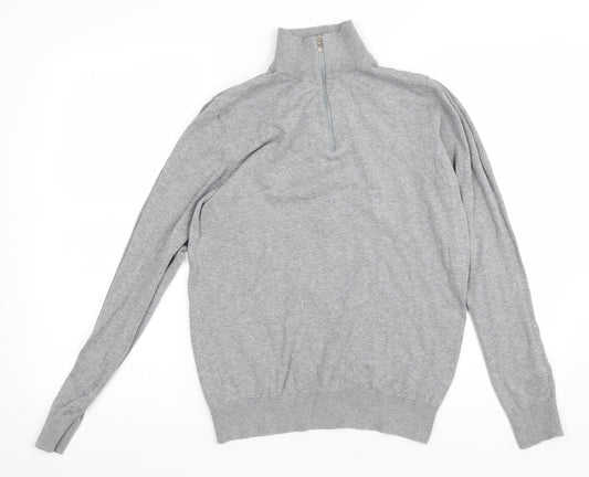 George Mens Grey Cotton Pullover Sweatshirt Size S