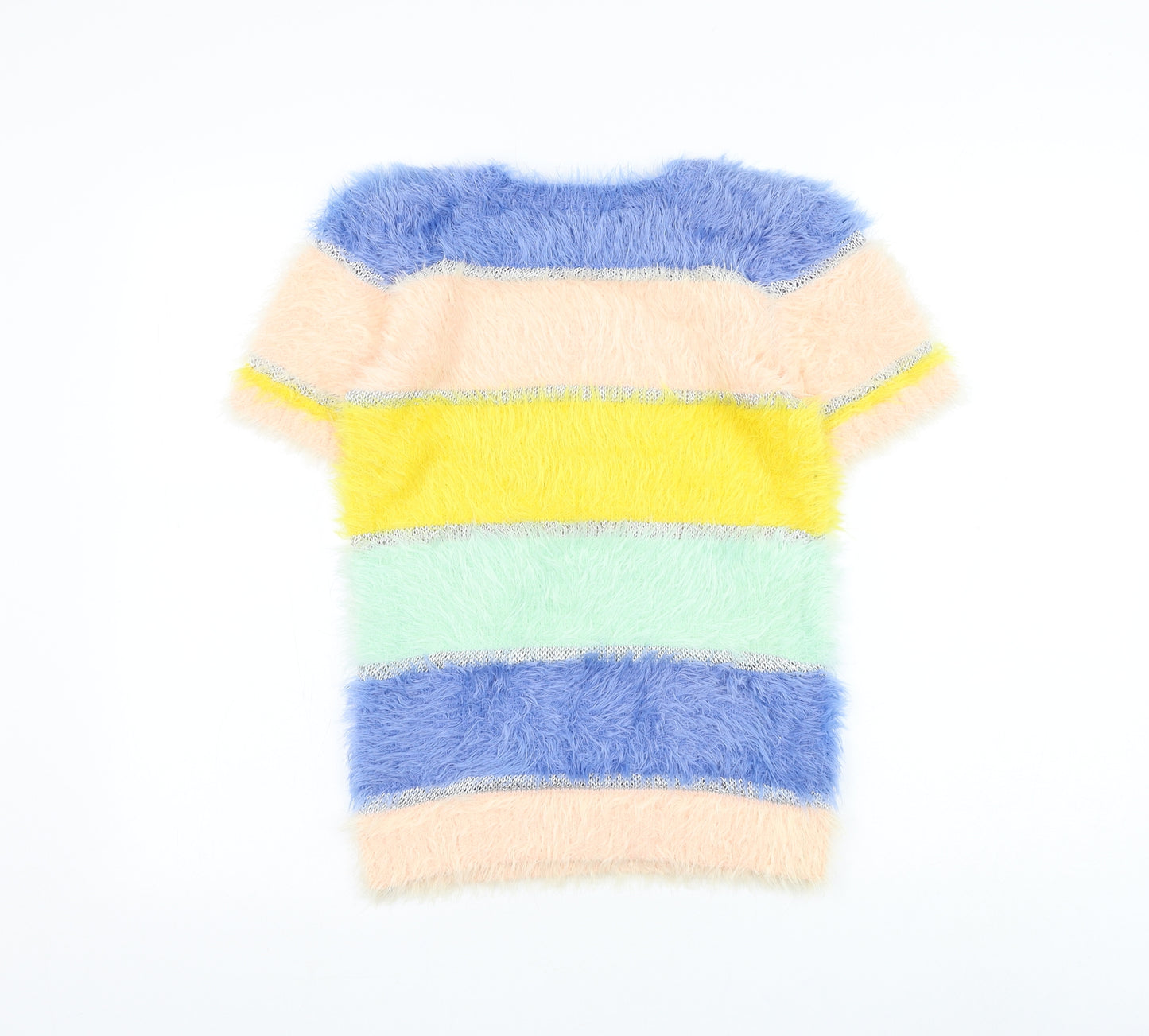 John Lewis Girls Multicoloured Round Neck Striped Polyamide Pullover Jumper Size 12 Years Pullover