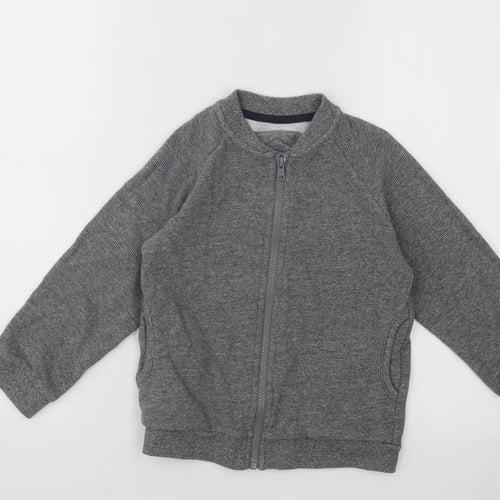 Matalan Boys Grey Cotton Full Zip Sweatshirt Size 5 Years Zip