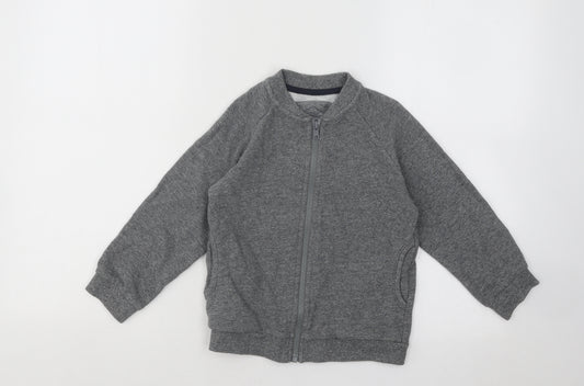 Matalan Boys Grey Cotton Full Zip Sweatshirt Size 5 Years Zip