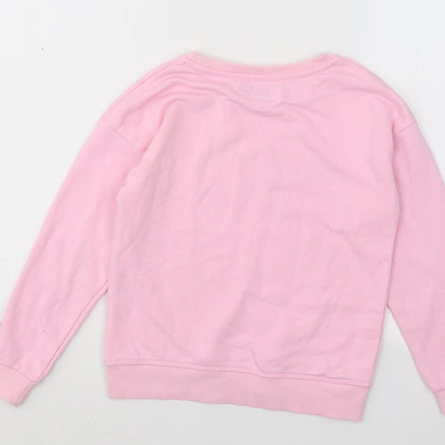 Primark Girls Pink Cotton Pullover Sweatshirt Size 7-8 Years Pullover - Flowers