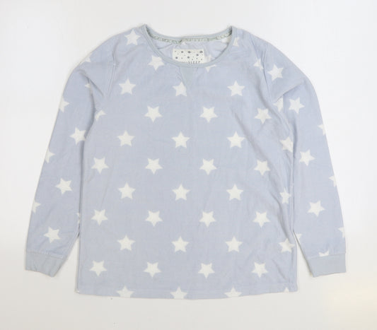 Sleep & Lounge Womens Blue Geometric Polyester Top Pyjama Top Size 10 - Stars