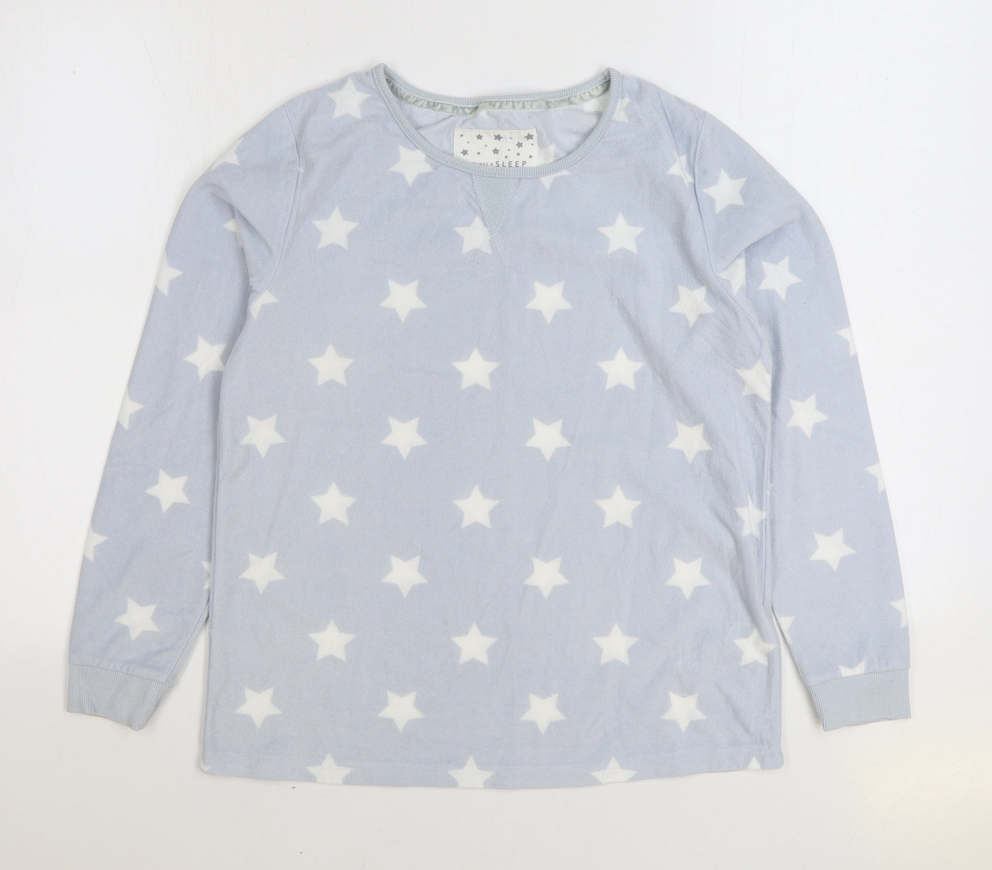 Sleep & Lounge Womens Blue Geometric Polyester Top Pyjama Top Size 10 - Stars