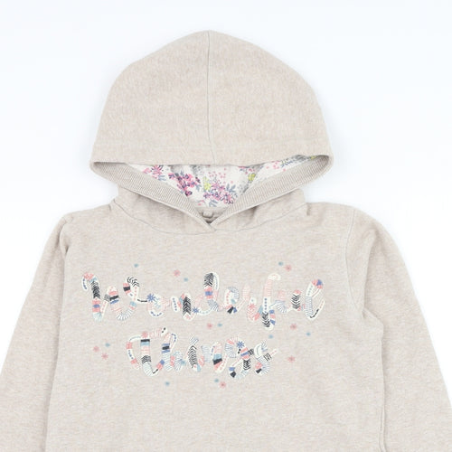 Fat Face Girls Beige Cotton Pullover Hoodie Size 12-13 Years Pullover - Wonderful Things