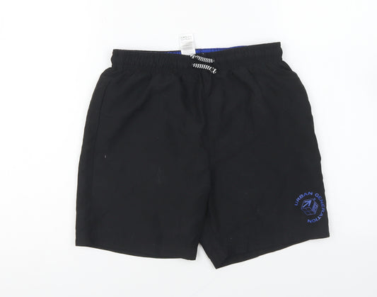 Primark Boys Black Polyester Sweat Shorts Size 9-10 Years Regular Drawstring - Swim Shorts