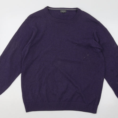 Wolsey Mens Purple Round Neck Cotton Pullover Jumper Size L