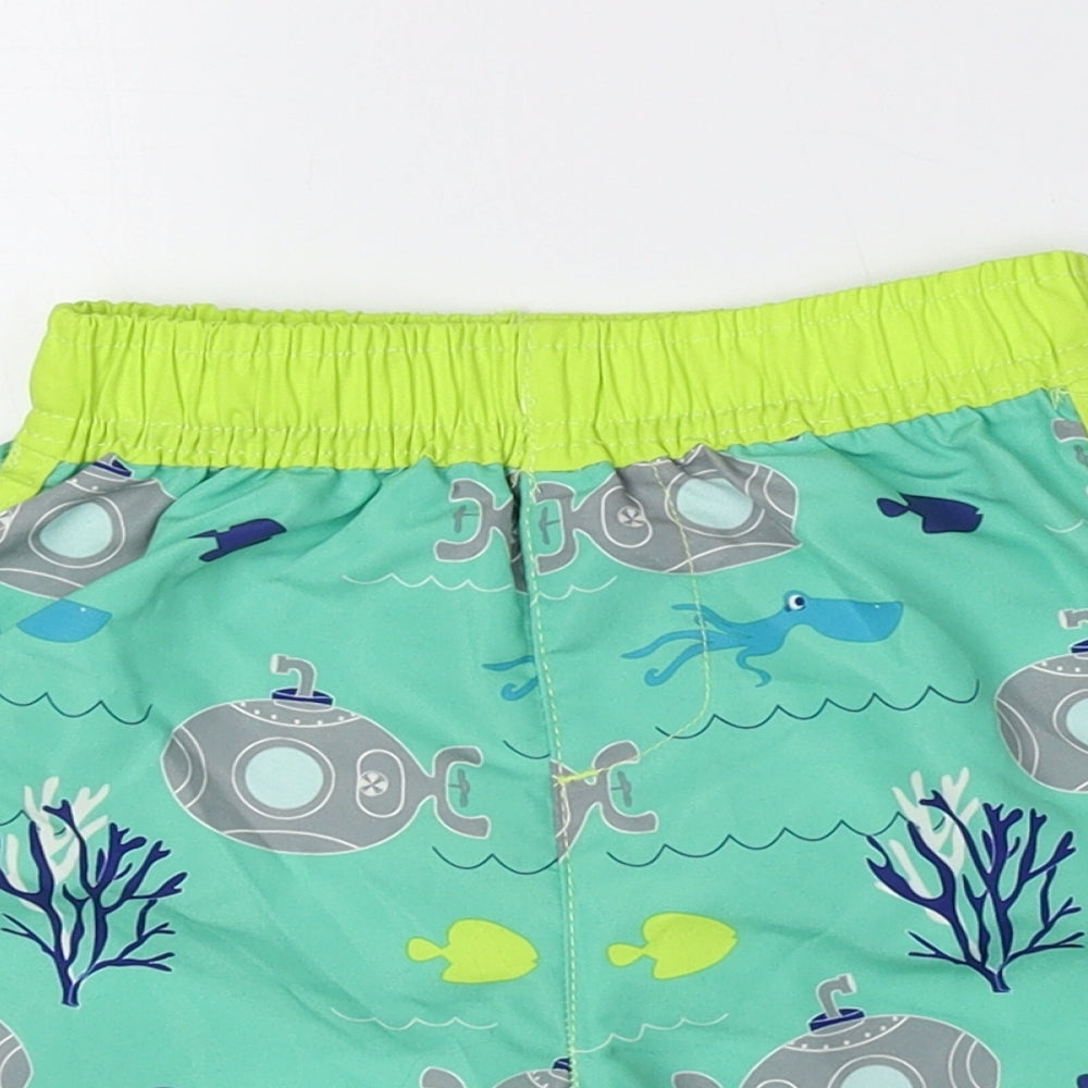 Crafted Boys Multicoloured Geometric Polyester Utility Shorts Size 2-3 Years Regular - Swim Trunks Submarine