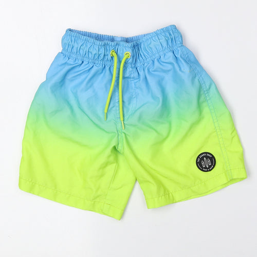 Primark Boys Multicoloured Colourblock Polyester Utility Shorts Size 5-6 Years Regular Drawstring - Logo