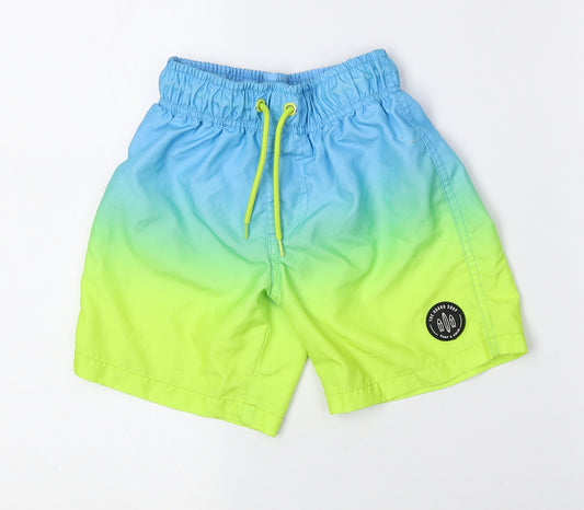 Primark Boys Multicoloured Colourblock Polyester Utility Shorts Size 5-6 Years Regular Drawstring - Logo