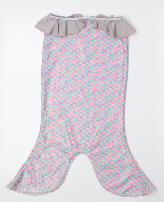 Disney Girls Multicoloured Geometric Polyester Straight & Pencil Skirt Size 6-7 Years Regular Pull On - Mermaid, Swimming Skirt