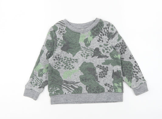 Nutmeg Boys Multicoloured Round Neck Geometric Cotton Pullover Jumper Size 2-3 Years Pullover