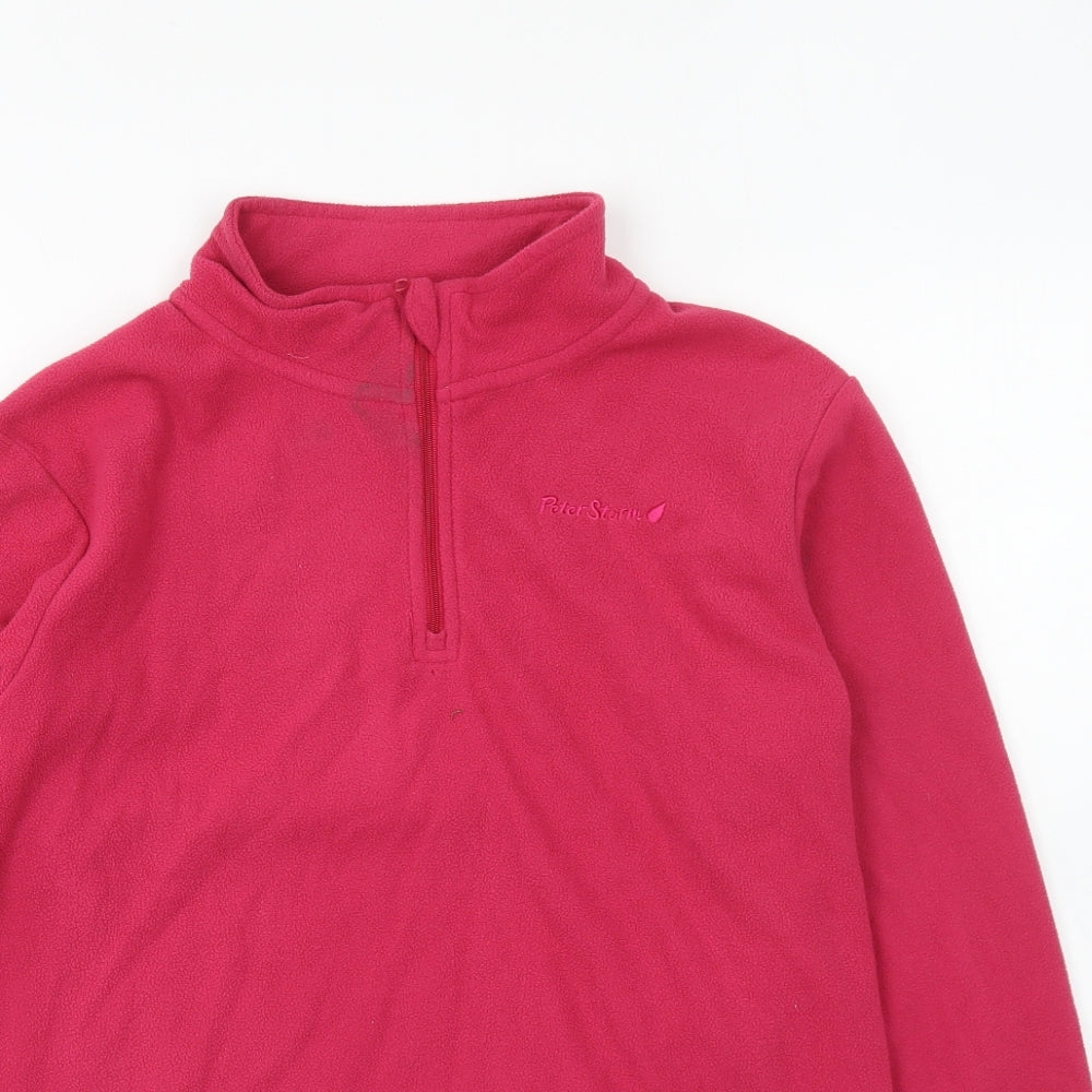 Peter Storm Girls Pink Polyester Pullover Sweatshirt Size 13 Years Zip