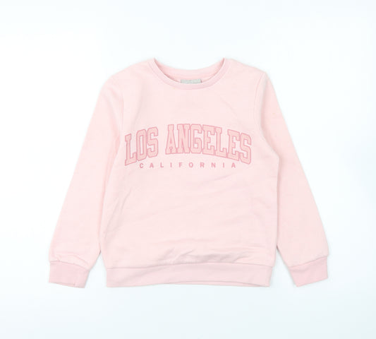 Matalan Girls Pink Cotton Pullover Sweatshirt Size 8 Years Pullover - Los Angeles California