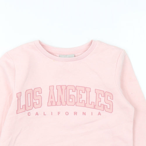 Matalan Girls Pink Cotton Pullover Sweatshirt Size 8 Years Pullover - Los Angeles California
