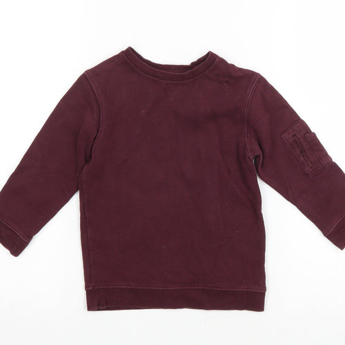 River Island Boys Purple Cotton Pullover Sweatshirt Size 2-3 Years Pullover