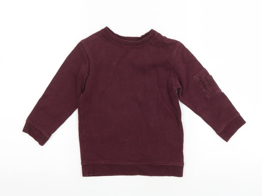 River Island Boys Purple Cotton Pullover Sweatshirt Size 2-3 Years Pullover