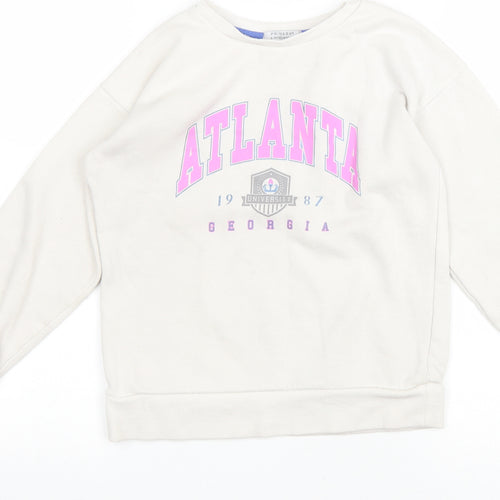 Primark Girls White Polyester Pullover Sweatshirt Size 9-10 Years Pullover - Atlanta