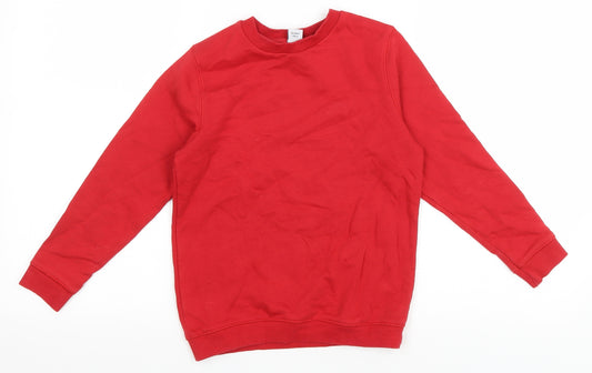 TU Boys Red Cotton Pullover Sweatshirt Size 8 Years Pullover