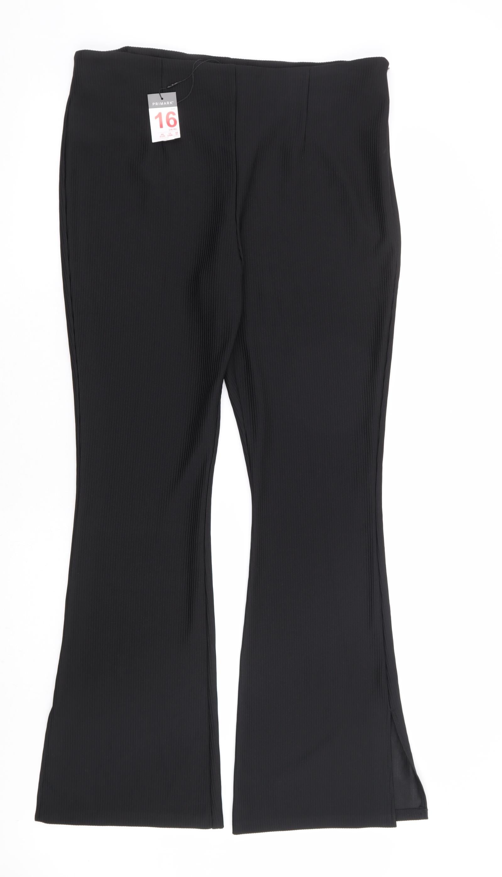 Mens Black Straight Leg Twill Trousers | Primark