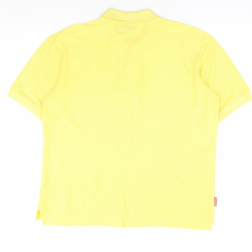 Slazenger Mens Yellow Polyester Polo Size L Collared Button