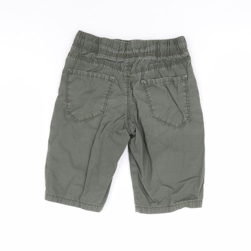 Primark Boys Green 100% Cotton Chino Shorts Size 5-6 Years Regular Drawstring