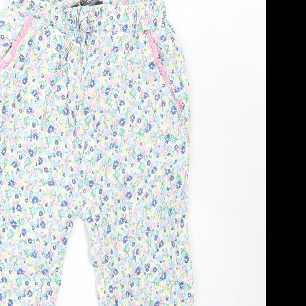 Primark Girls Multicoloured Floral Viscose Harem Trousers Size 2-3 Years Regular Pullover