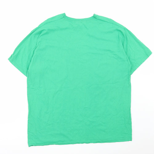 Fruit of the Loom Mens Green Cotton T-Shirt Size 2XL Round Neck - Extinction Rebellion