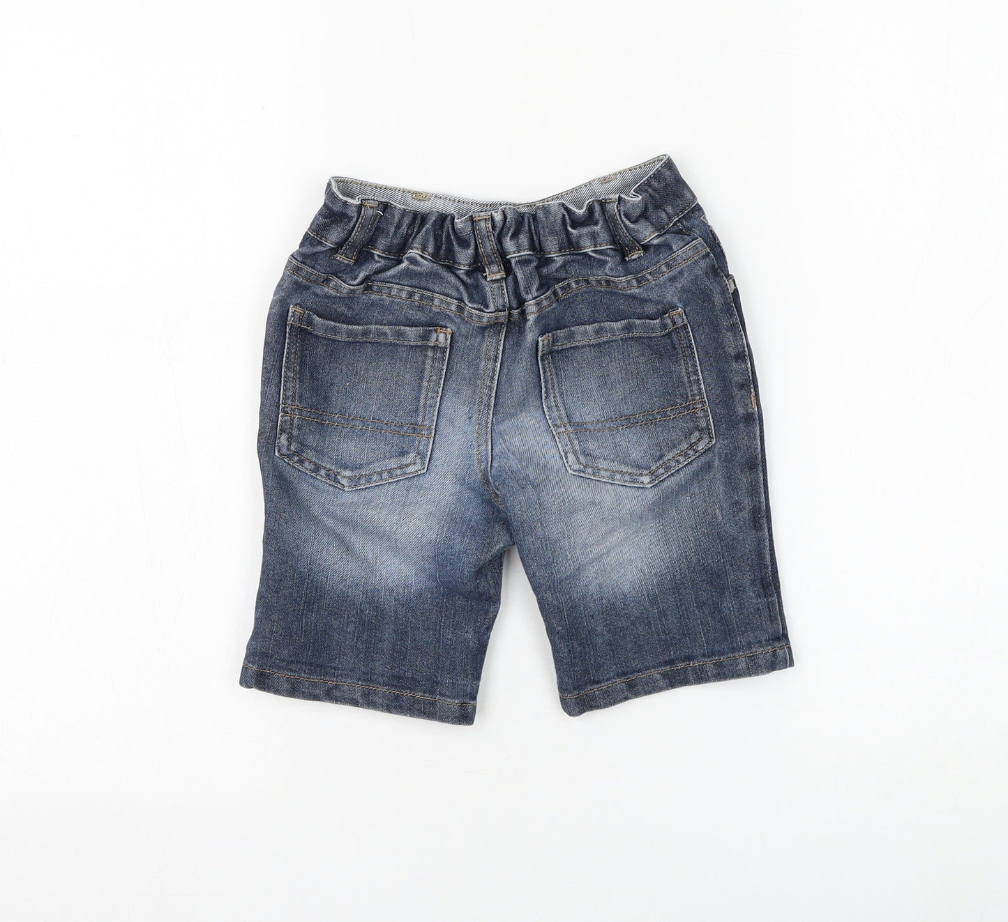 George Boys Blue Cotton Bermuda Shorts Size 3-4 Years Regular Zip