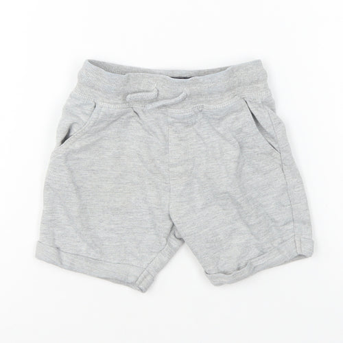 NEXT Boys Grey Cotton Sweat Shorts Size 2-3 Years Regular Drawstring