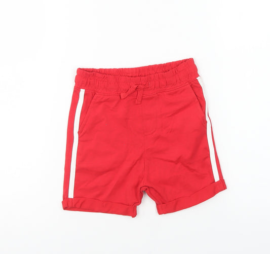 Nutmeg Boys Red Cotton Sweat Shorts Size 2-3 Years Regular Drawstring