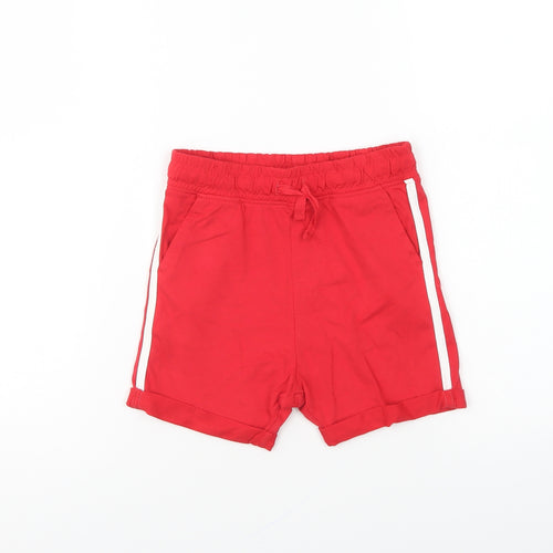 Nutmeg Boys Red Cotton Sweat Shorts Size 2-3 Years Regular Drawstring