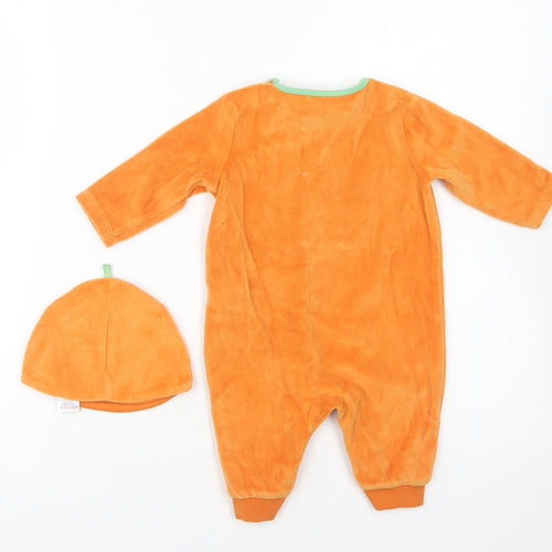 NEXT Baby Orange Solid Cotton Set One Piece Size 3-6 Months Snap - Pumpkin Costume