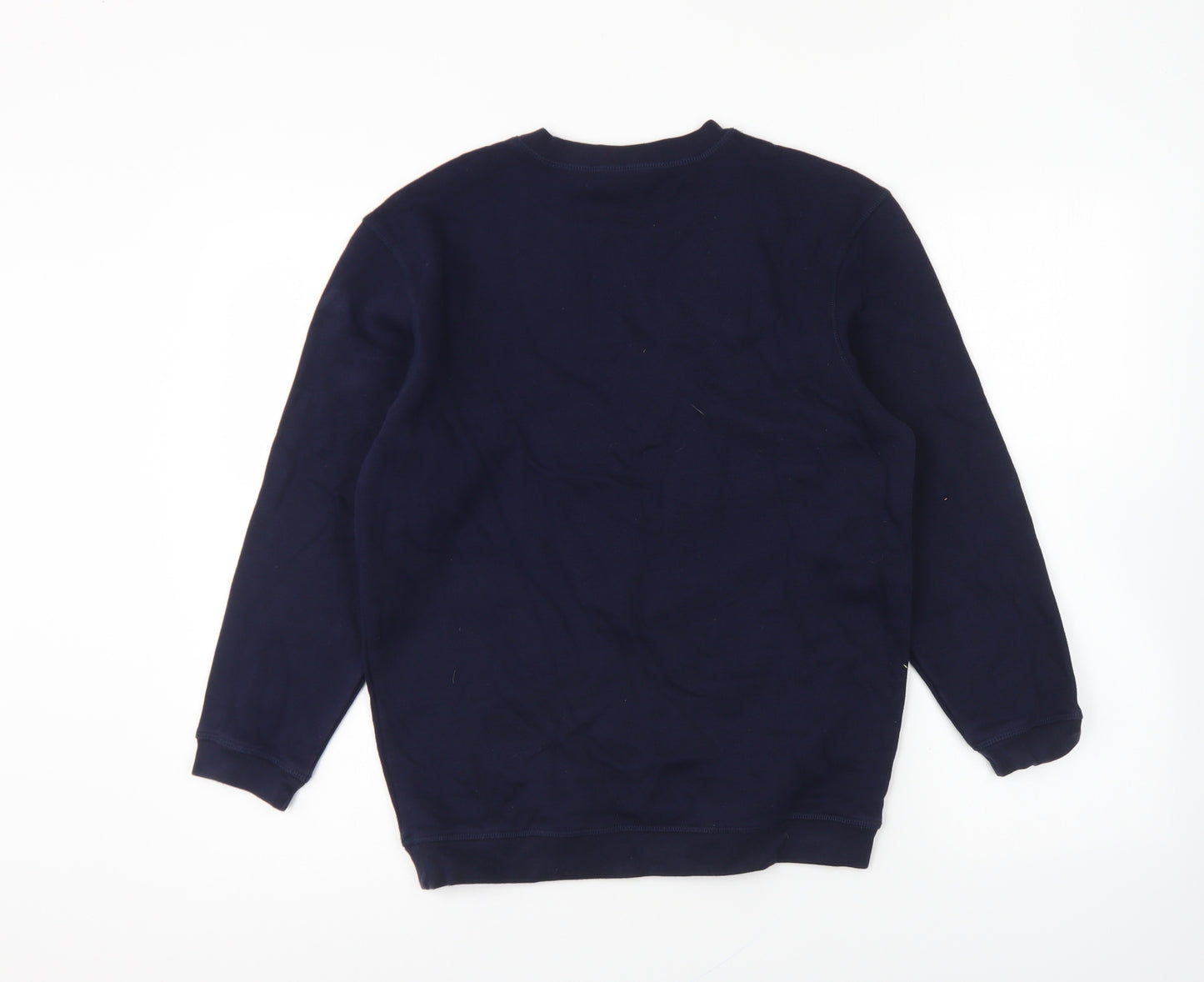 Back To Scool Boys Blue Cotton Pullover Sweatshirt Size 12-13 Years Pullover