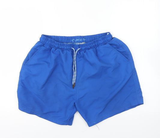 Cedar Wood State Mens Blue Polyester Sweat Shorts Size L L6 in Regular Drawstring - Swim Shorts