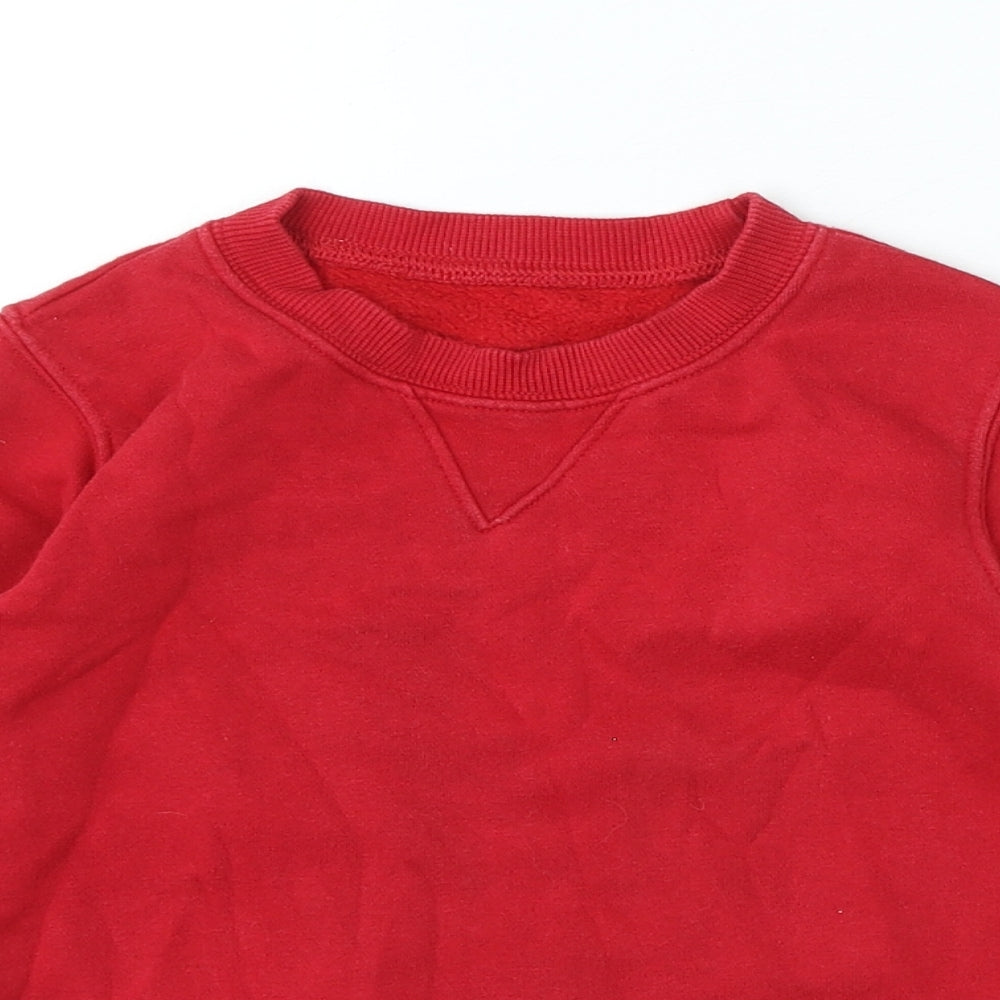 School Wear Boys Red Cotton Pullover Sweatshirt Size 5 Years
