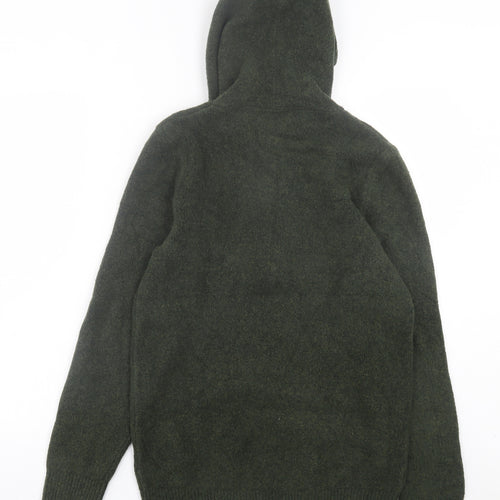 Marks and Spencer Mens Green Polyamide Pullover Hoodie Size XS
