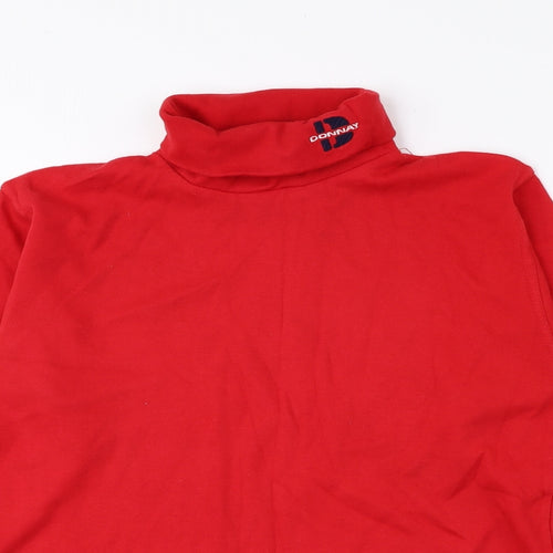 Donnay Boys Red Roll Neck 100% Cotton Pullover Jumper Size 9-10 Years Pullover