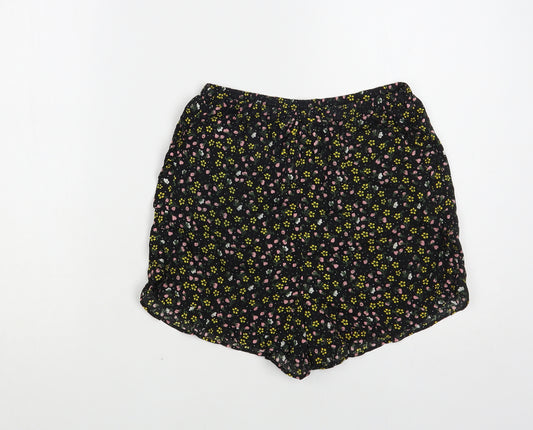 Primark Girls Black Floral Polyester Bermuda Shorts Size 12-13 Years Regular