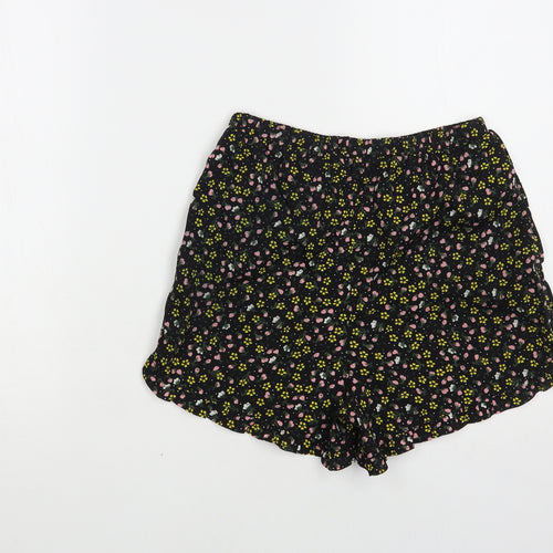 Primark Girls Black Floral Polyester Bermuda Shorts Size 12-13 Years Regular