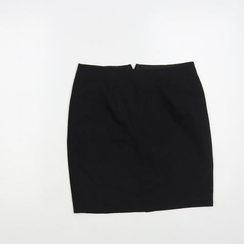 Marks and Spencer Girls Black Polyester Straight & Pencil Skirt Size 12-13 Years Regular Zip - Schoolwear
