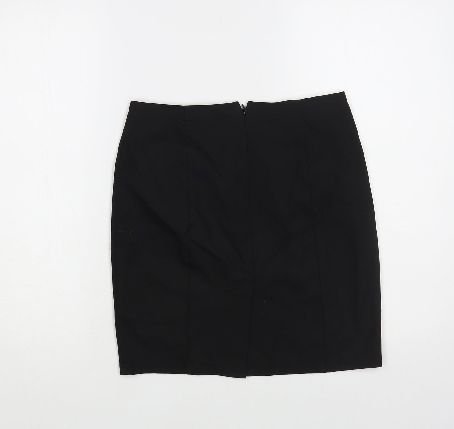 Marks and Spencer Girls Black Polyester Straight & Pencil Skirt Size 12-13 Years Regular Zip - Schoolwear